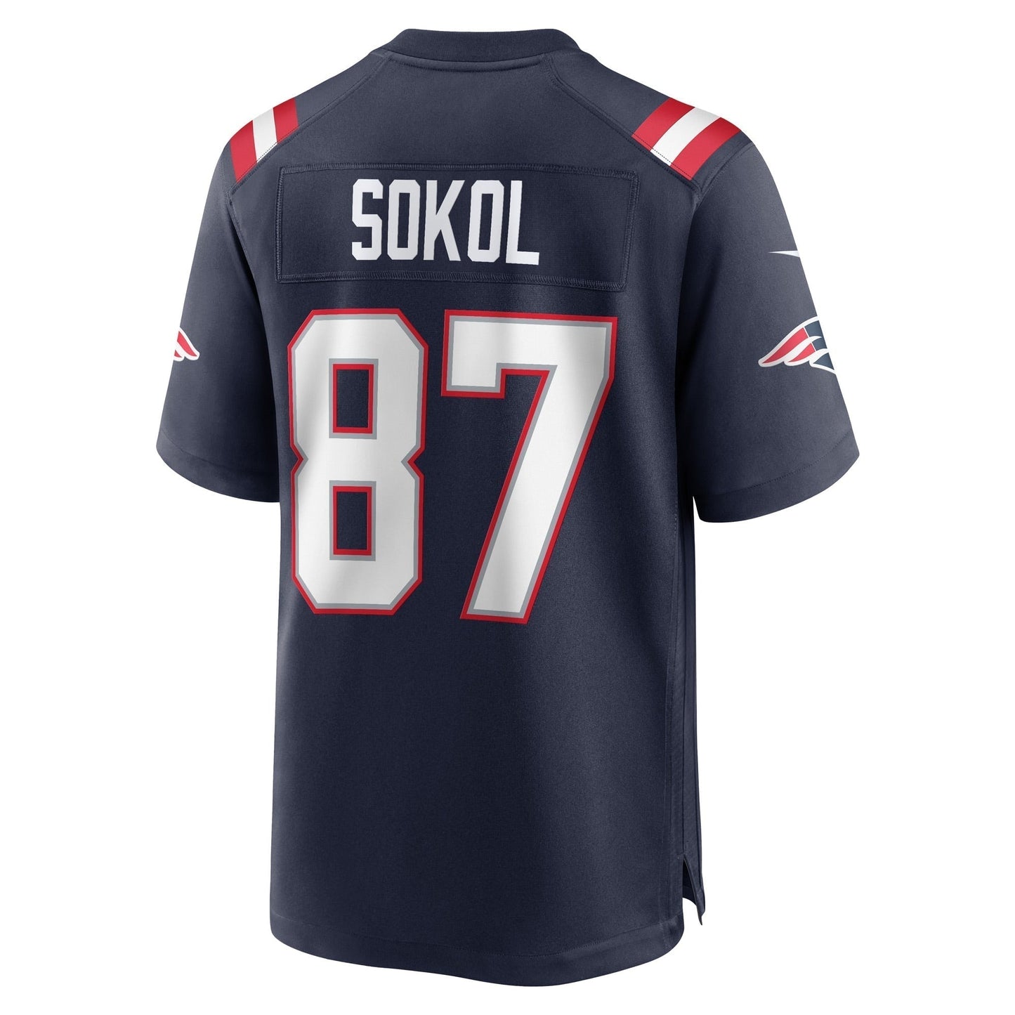 Matt Sokol New England Patriots Nike Game Jersey - Navy football jersey product view 3