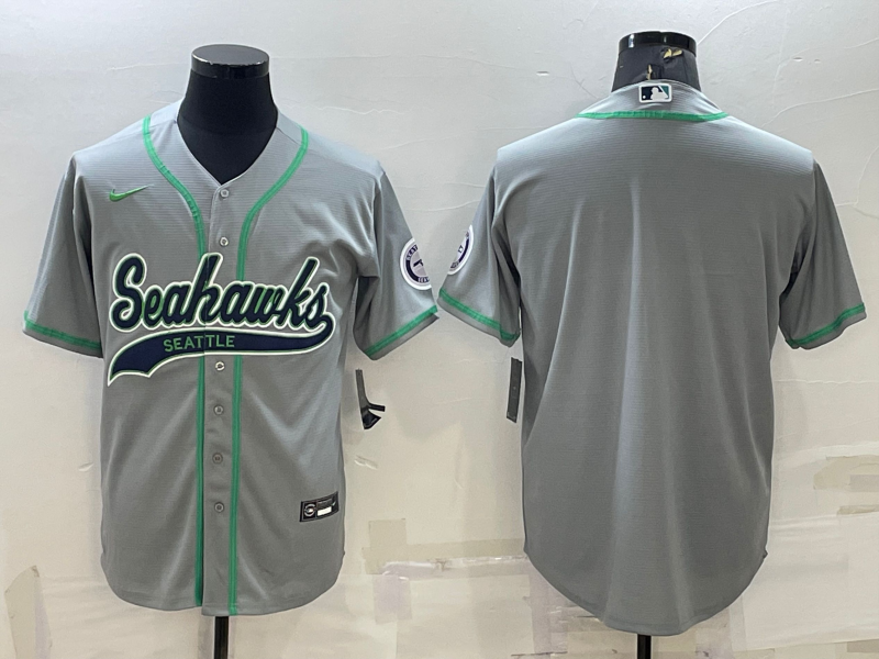 Men's Seattle Seahawks Gray Blank Jersey football jersey product view 1
