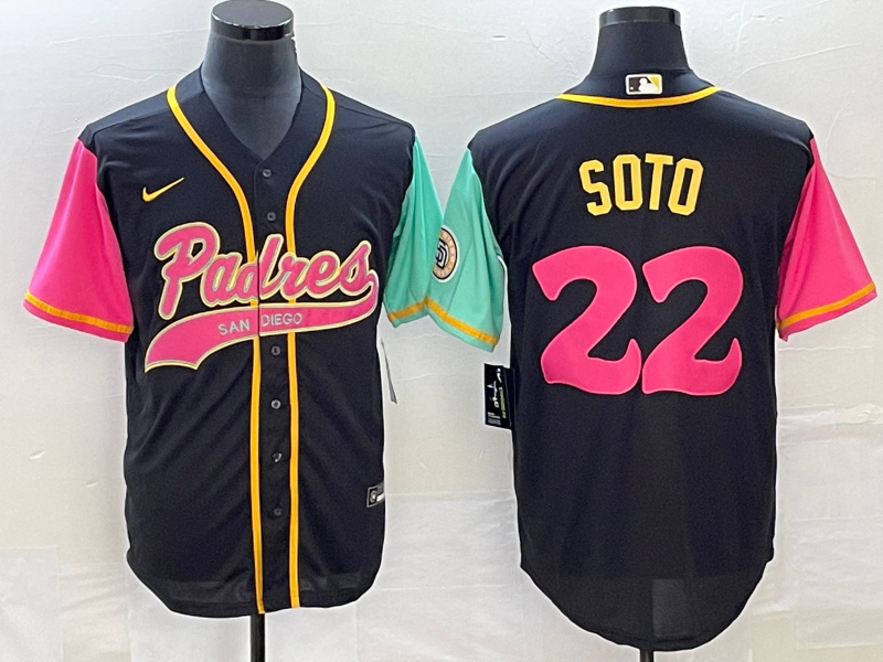 Men's San Diego Padres Juan Soto #22 Black City Connect Replica Player Jersey1 Joint Edition baseball jersey product view 1