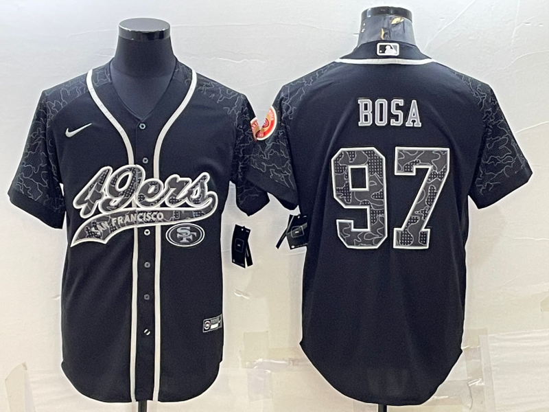 Men's San Francisco 49ers Nick Bosa #97 Black Retired Player RFLCTV Limited Jersey1 Joint Edition football jersey product view 1