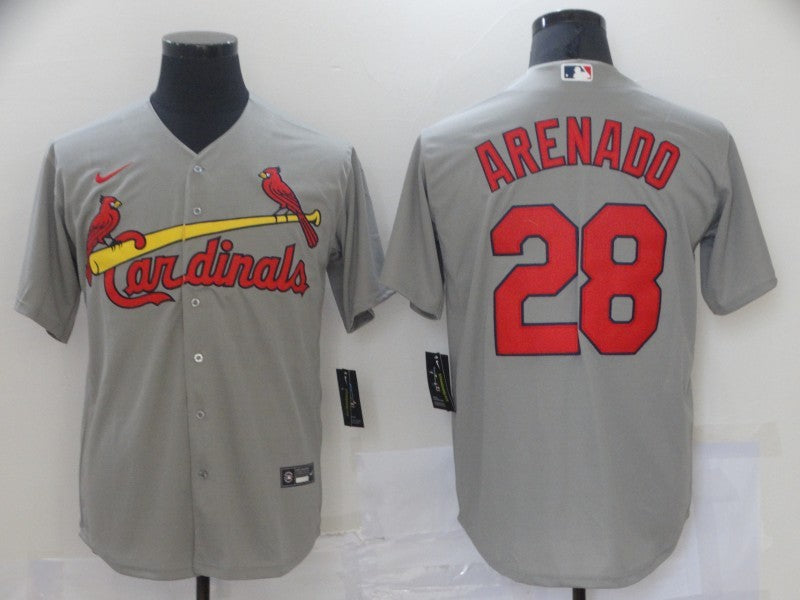 Men's St. Louis Cardinals Nolan Arenado #28 Gray Replica Baseball Jersey1 baseball jersey product view 1