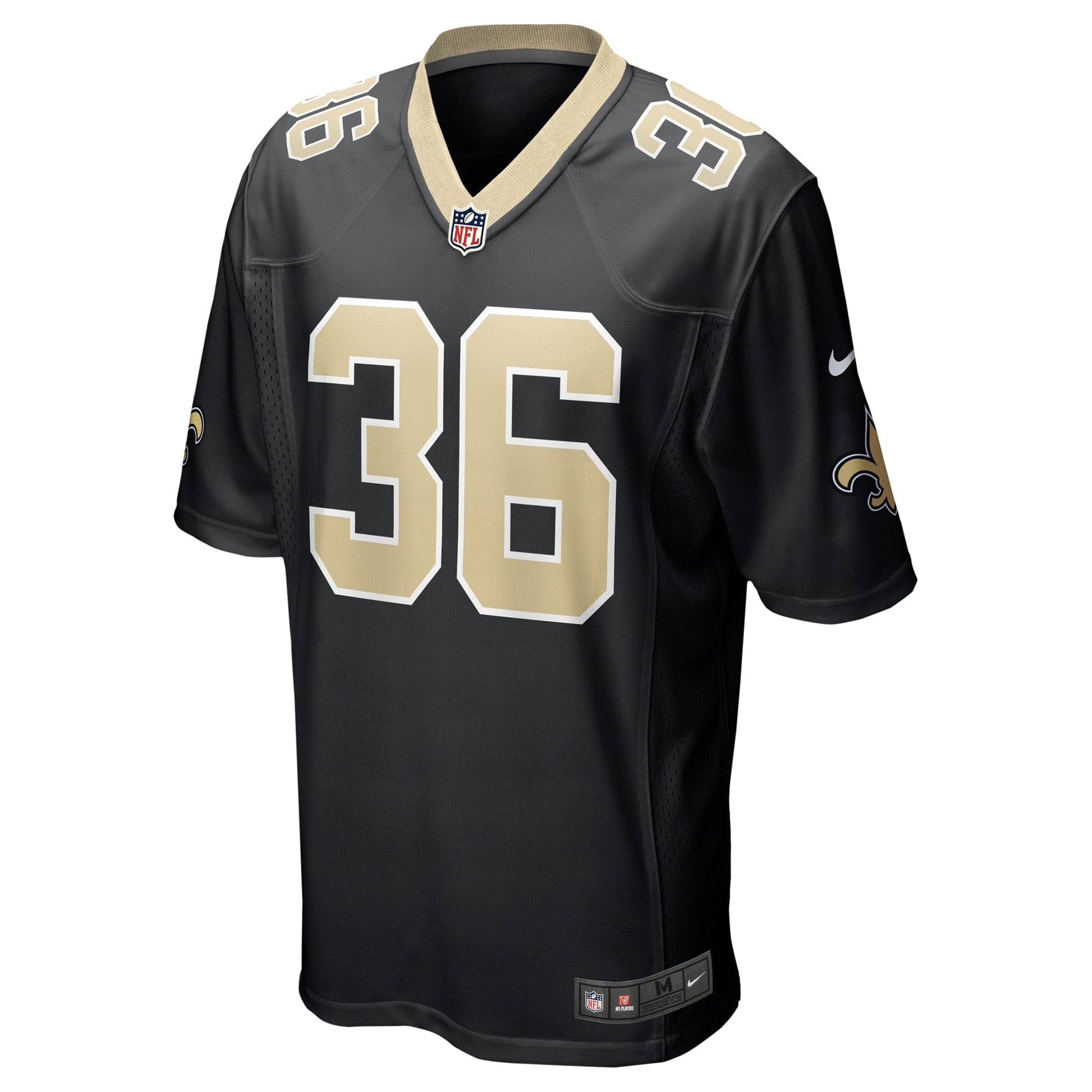 Anthony Johnson New Orleans Saints Nike Team Game Jersey - Black football jersey product view 2