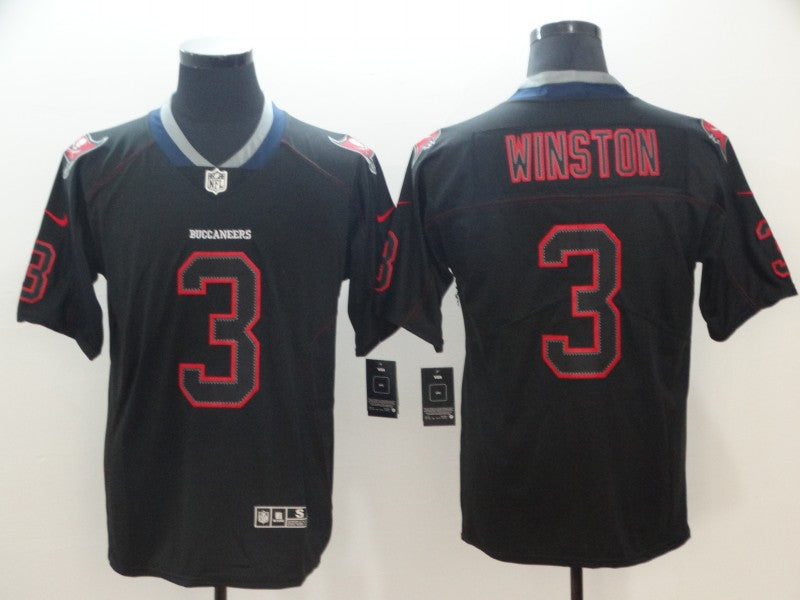 Men's Tampa Bay Buccaneers #3 Jameis Winston Black Game Jersey1 football jersey product view 1