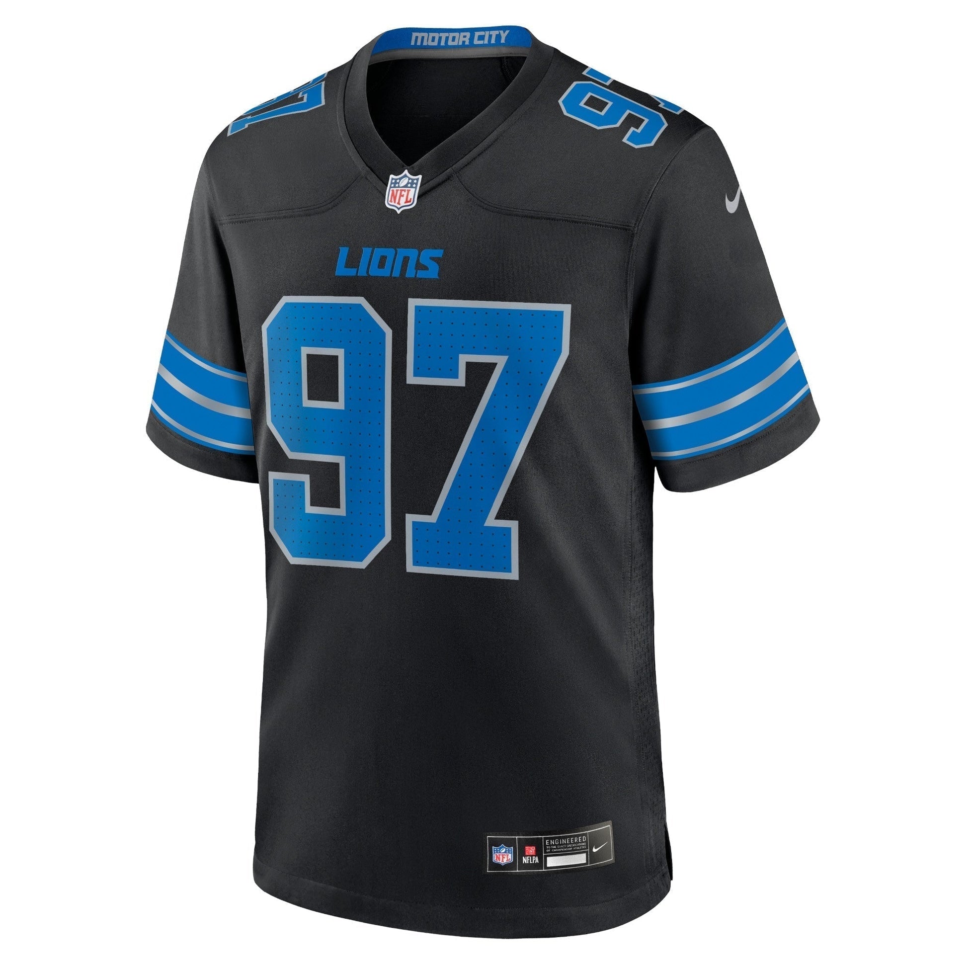 Aidan Hutchinson Detroit Lions Nike 2nd Alternate Game Jersey - Black football jersey product view 2