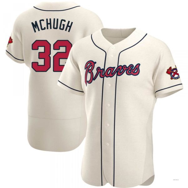 Atlanta Braves #32 Collin McHugh Cream Alternate Jersey Stitches Baseball Jerseys baseball jersey product view 1