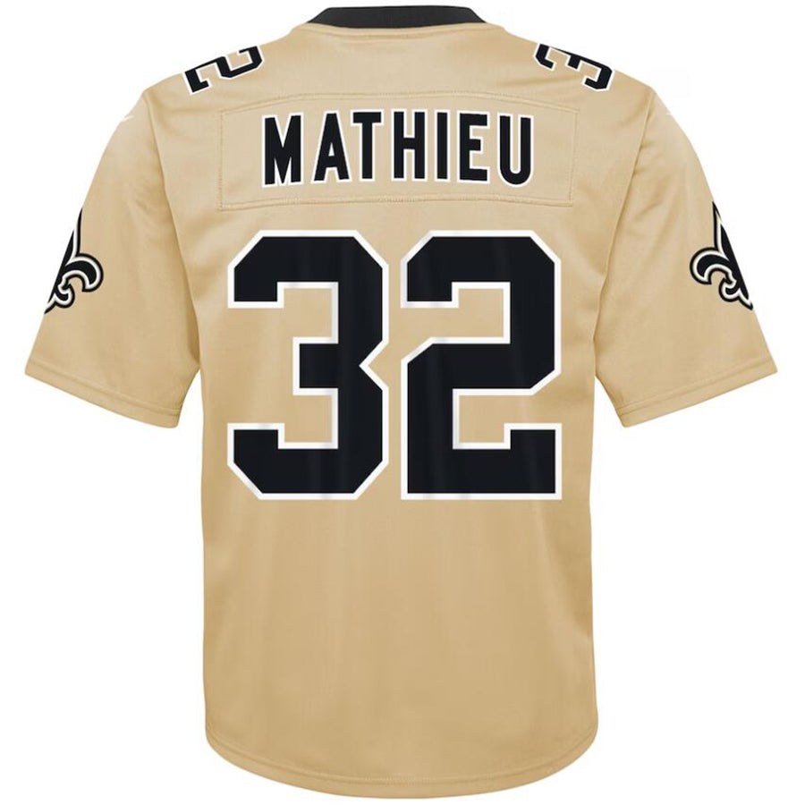 NO.Saints #32 Tyrann Mathieu Player Gold Inverted Game Football Jerseys football jersey product view 1
