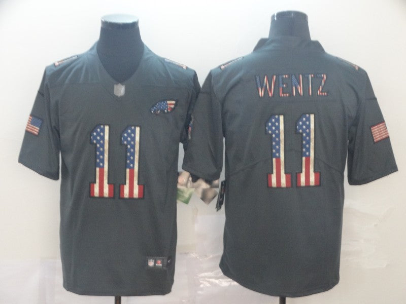Men's Philadelphia Eagles Carson Wentz #11 Black Player Game Jersey1 football jersey product view 1