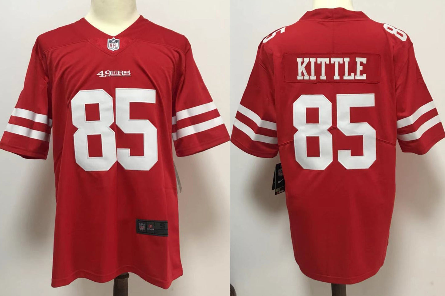 Men's San Francisco 49ers George Kittle Scarlet Vapor Limited Red Jersey1 football jersey product view 1