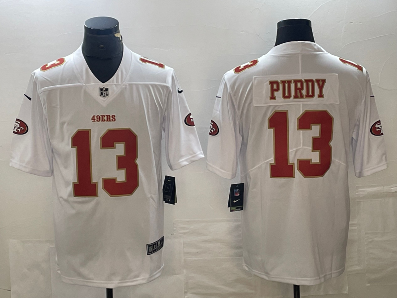 Men's San Francisco 49ers Brock Purdy #13 Tundra White Fashion Game Jersey1 football jersey product view 1