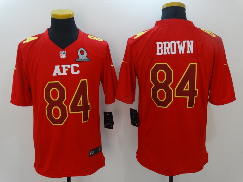 Men's Pittsburgh Steelers Antonio Brown #84 Red Game Jersey1 football jersey product view 1