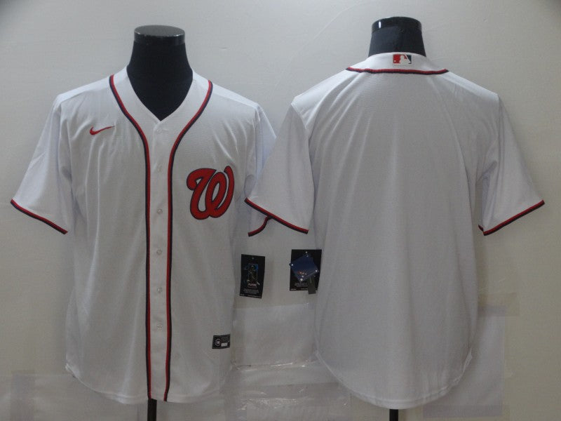 Men's Washington Nationals White Home Blank Replica Jersey baseball jersey product view 1