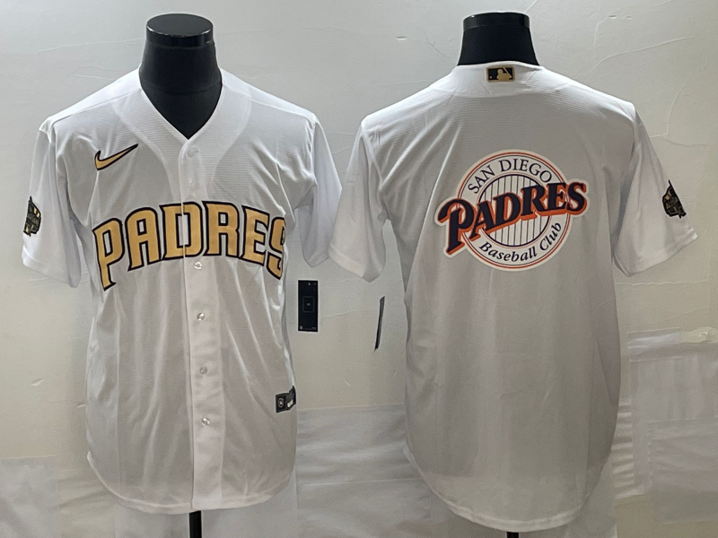 Men's San Diego Padres White Replica Player Jersey baseball jersey product view 1