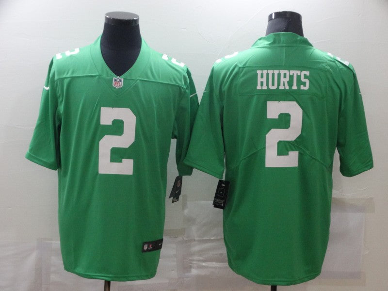 Men's Philadelphia Eagles Jalen Hurts #2 Green Game Jersey1 football jersey product view 1