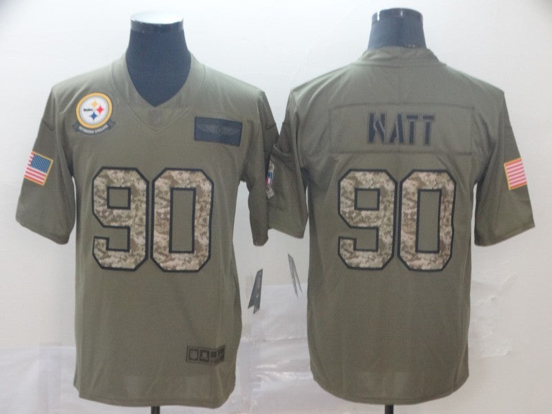 Men's Pittsburgh Steelers T.J. Watt #90 Brown Authentic Game Jersey1 football jersey product view 1