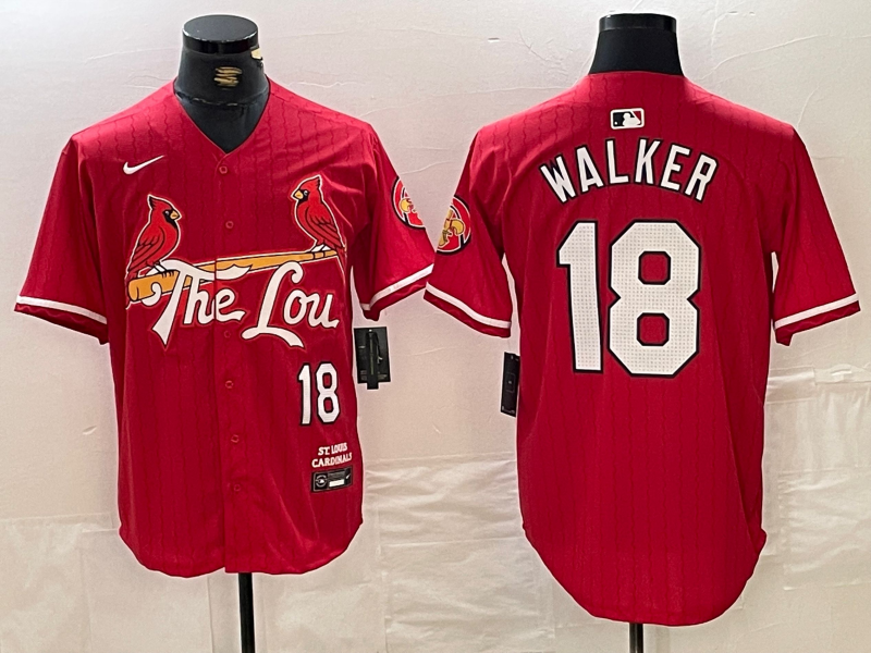 Men's St. Louis Cardinals Jordan Walker #18 Red 2024 City Connect Limited Player Jersey1 basketball jersey product view 1