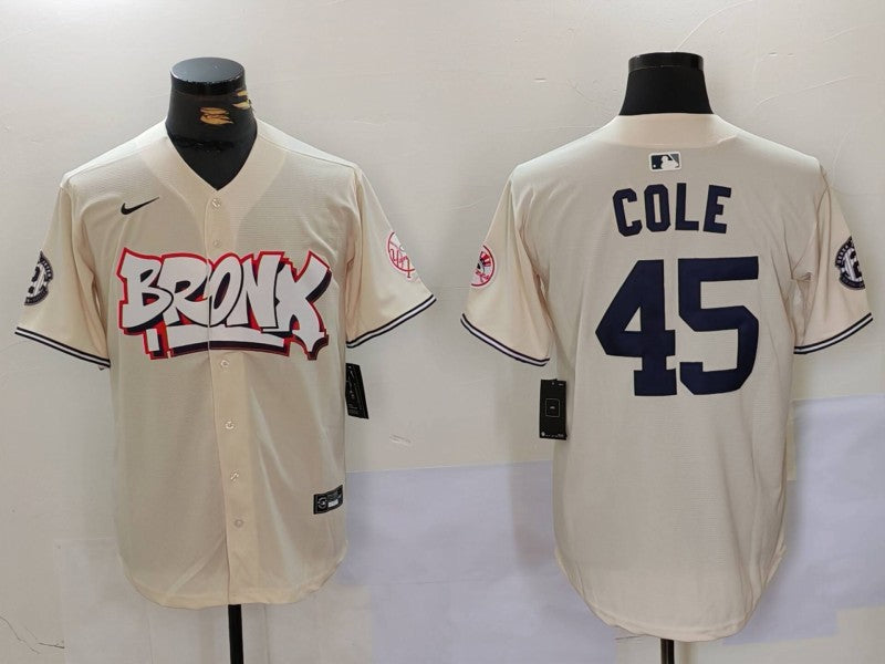 Men's New York Yankees Gerrit Cole #45 Cream Limited Player Jersey1 baseball jersey product view 1