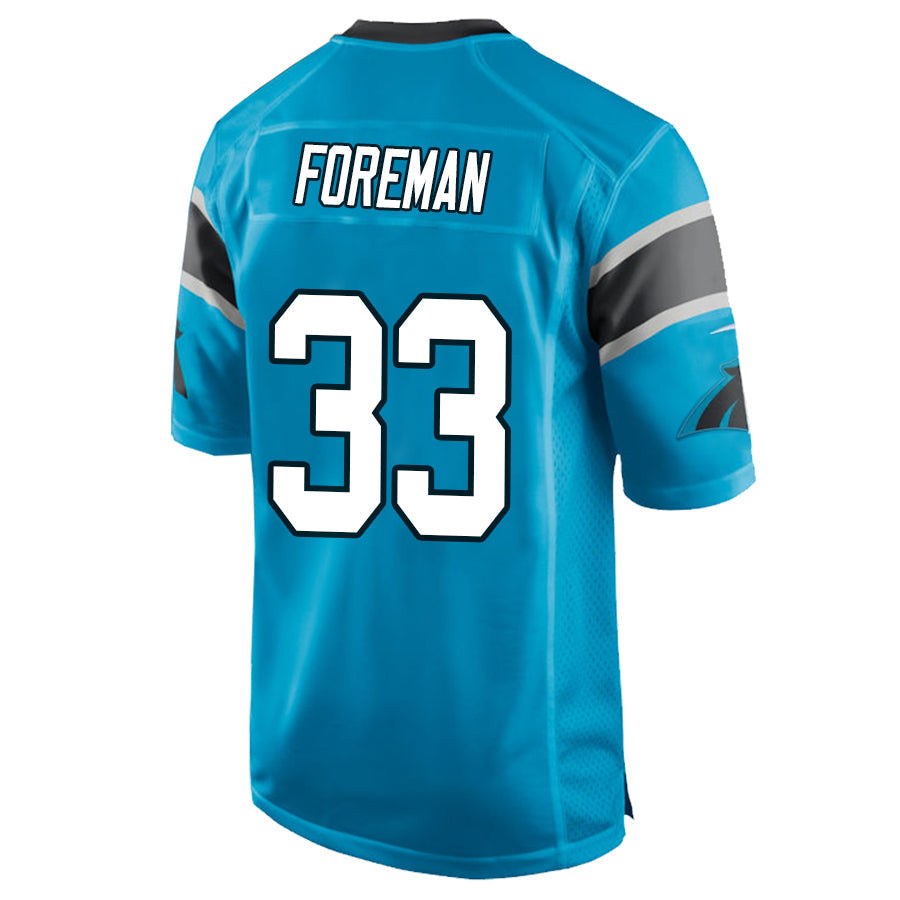 C.Panthers #33 D'Onta Foreman Blue Stitched Player Game Football Jerseys football jersey product view 1