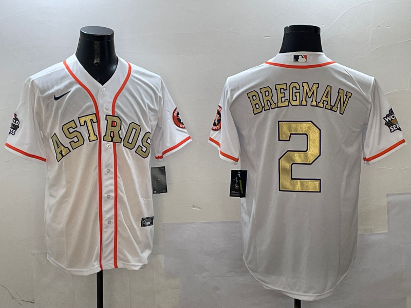 Men's Houston Astros Alex Bregman #2 White Player Jersey1 baseball jersey product view 1