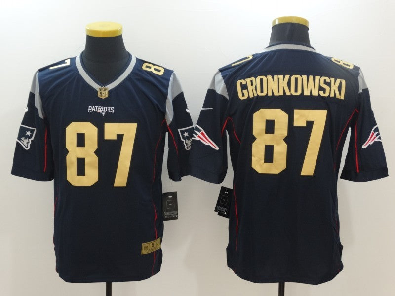 Men's New England Patriots Rob Gronkowski #87 Navy Alternate Game Jersey1 football jersey product view 1