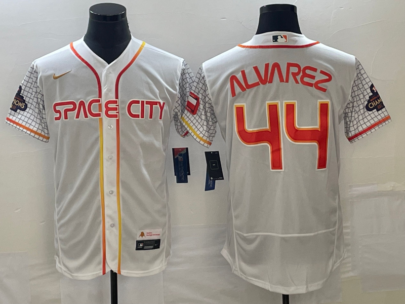 Men's Houston Astros Yordan Alvarez #44 White City Connect Replica Player Jersey1 baseball jersey product view 1
