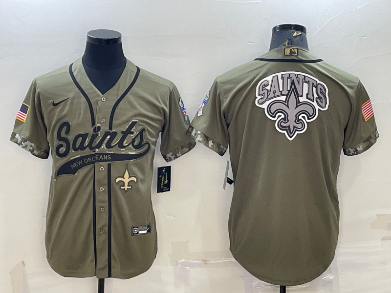 Men's New Orleans Saints Olive 2022 Salute To Service Retired Player Limited Jersey1 football jersey product view 1