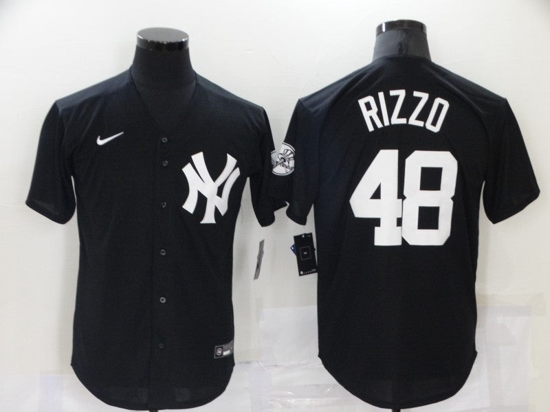 Men's New York Yankees Anthony Rizzo #48 Black Replica Baseball Jersey1 baseball jersey product view 1