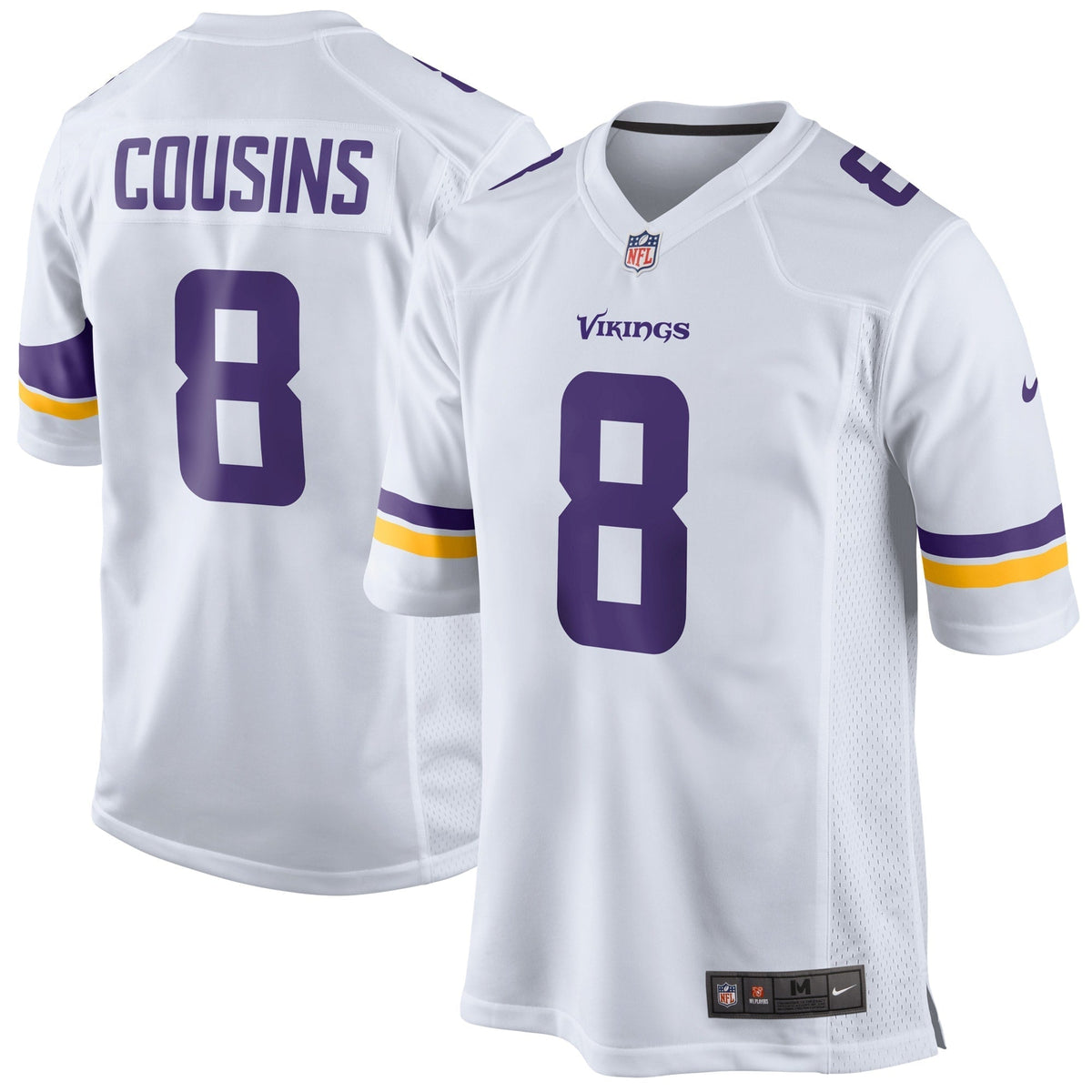 Kirk Cousins Minnesota Vikings Nike Game Jersey - White football jersey product view 1