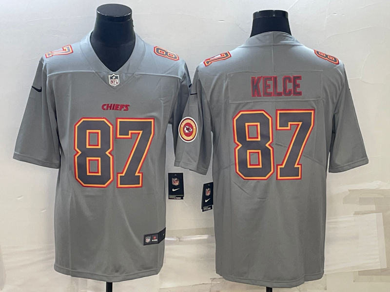 Men's Kansas City Chiefs Travis Kelce #87 Grey Game Jersey1 football jersey product view 1