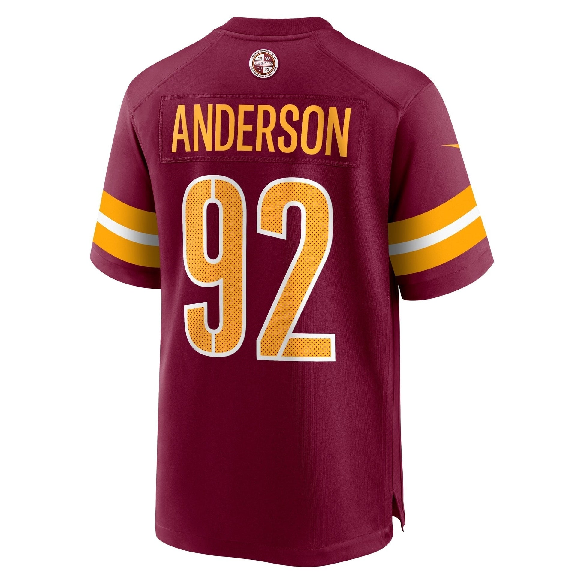 Abdullah Anderson Washington Commanders Nike Game Jersey - Burgundy football jersey product view 3