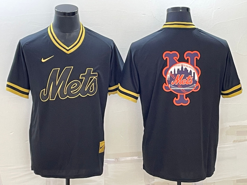 Men's New York Mets Black Replica Player Jersey1 baseball jersey product view 1