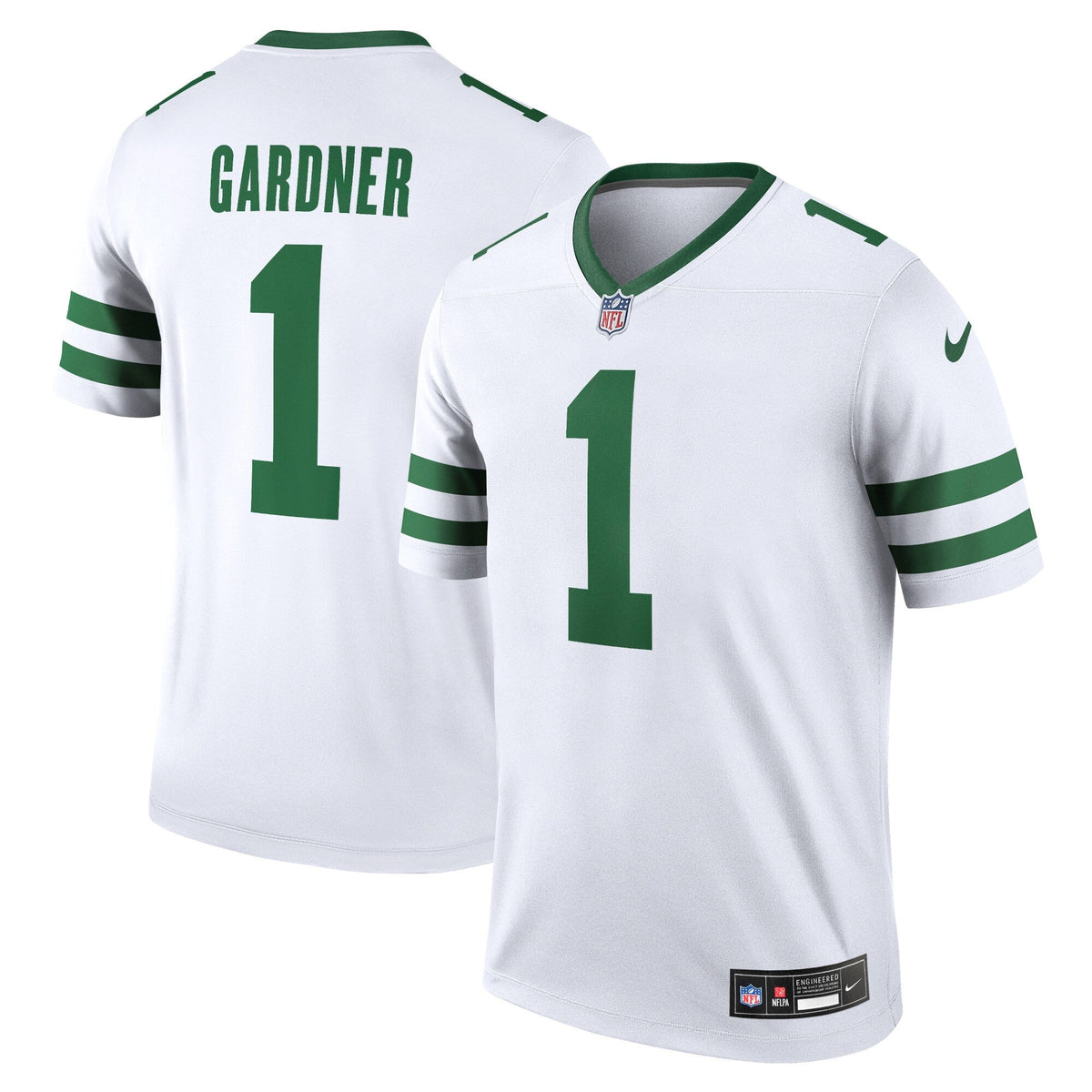 Sauce Gardner New York Jets Nike Legend Jersey - Legacy White football jersey product view 1