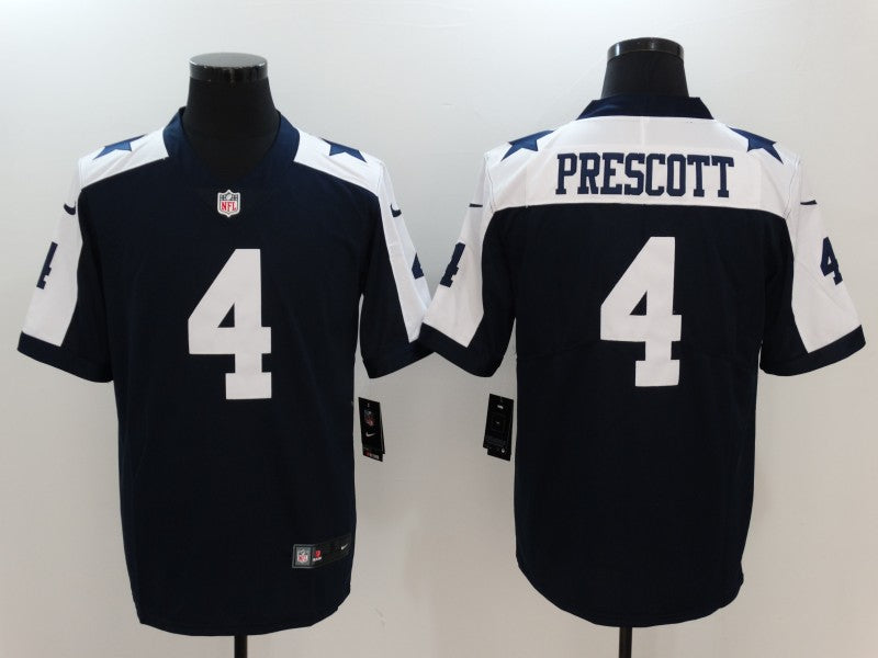 Men's Dallas Cowboys #4 Dak Prescott Navy Game Jersey1 football jersey product view 1