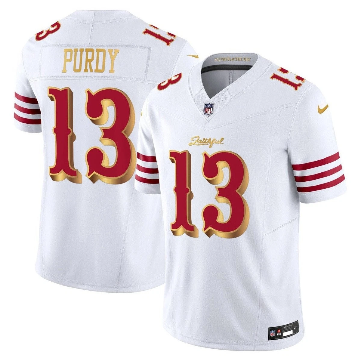 Men's Brock Purdy San Francisco 49ers 2025 Rivalries Collection F.U.S.E. Limited White Jersey football jersey product view 1