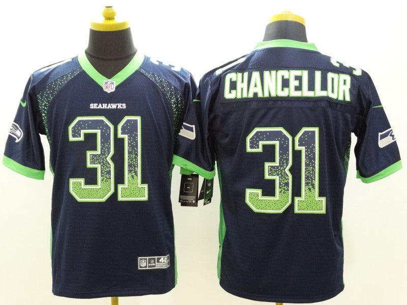 Men's Seattle Seahawks Kam Chancellor #31 Navy Game Jersey1 football jersey product view 1