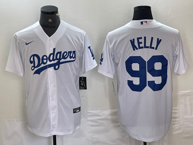 Men's Los Angeles Dodgers Joe Kelly #99 White Replica Player Jersey1 baseball jersey product view 1