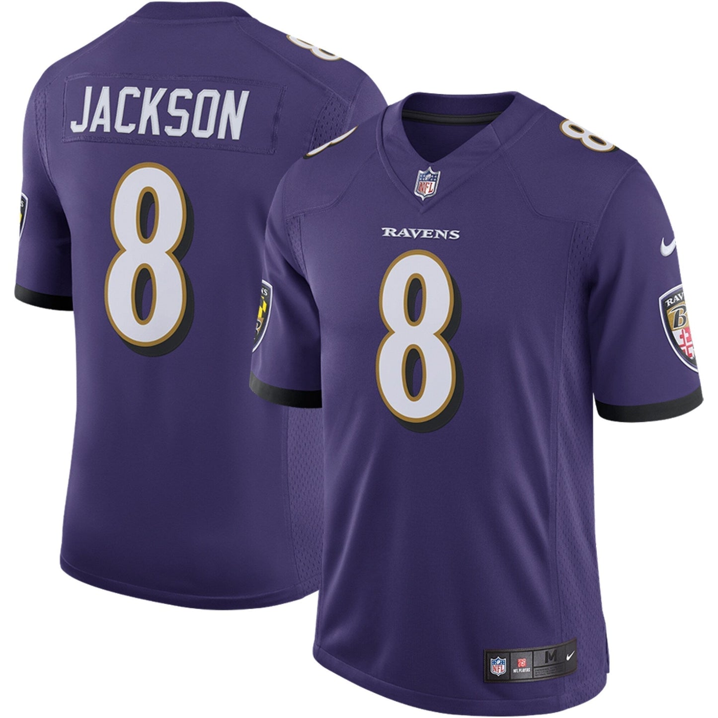 Lamar Jackson Baltimore Ravens Nike Speed Machine Limited Jersey - Purple football jersey product view 1