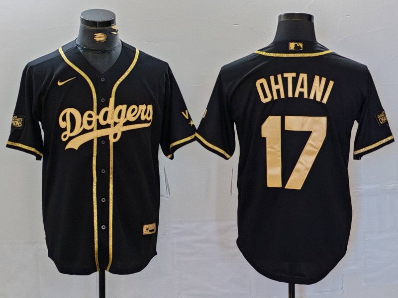 Men's Los Angeles Dodgers Shohei Ohtani #17 Black Game Team Jersey1 baseball jersey product view 1