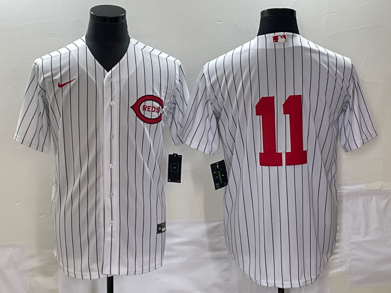 Men's Cincinnati Reds Barry Larkin #11 White 2022 MLB at Field of Dreams Game Authentic Player Jersey1 baseball jersey product view 1