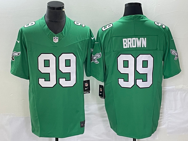 Men's Philadelphia Eagles Jerome Brown #99 Kelly Green Game Jersey1 football jersey product view 1