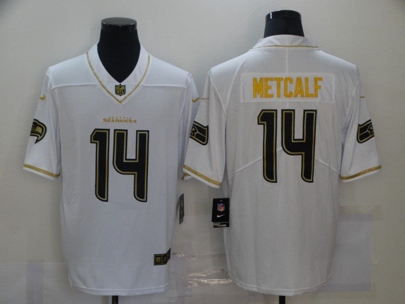 Men's Seattle Seahawks DK Metcalf #14 White Game Player Jersey football jersey product view 1