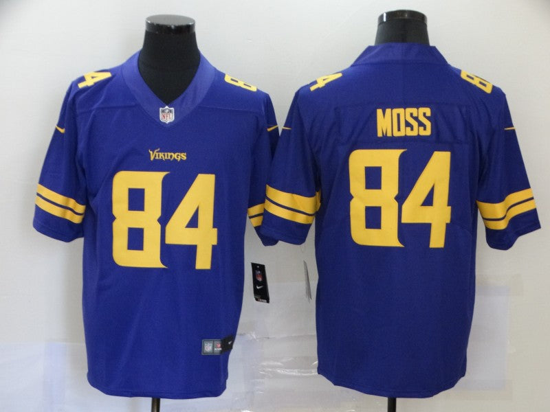 Men's Minnesota Vikings Randy Moss #84 Purple Game Player Jersey1 football jersey product view 1