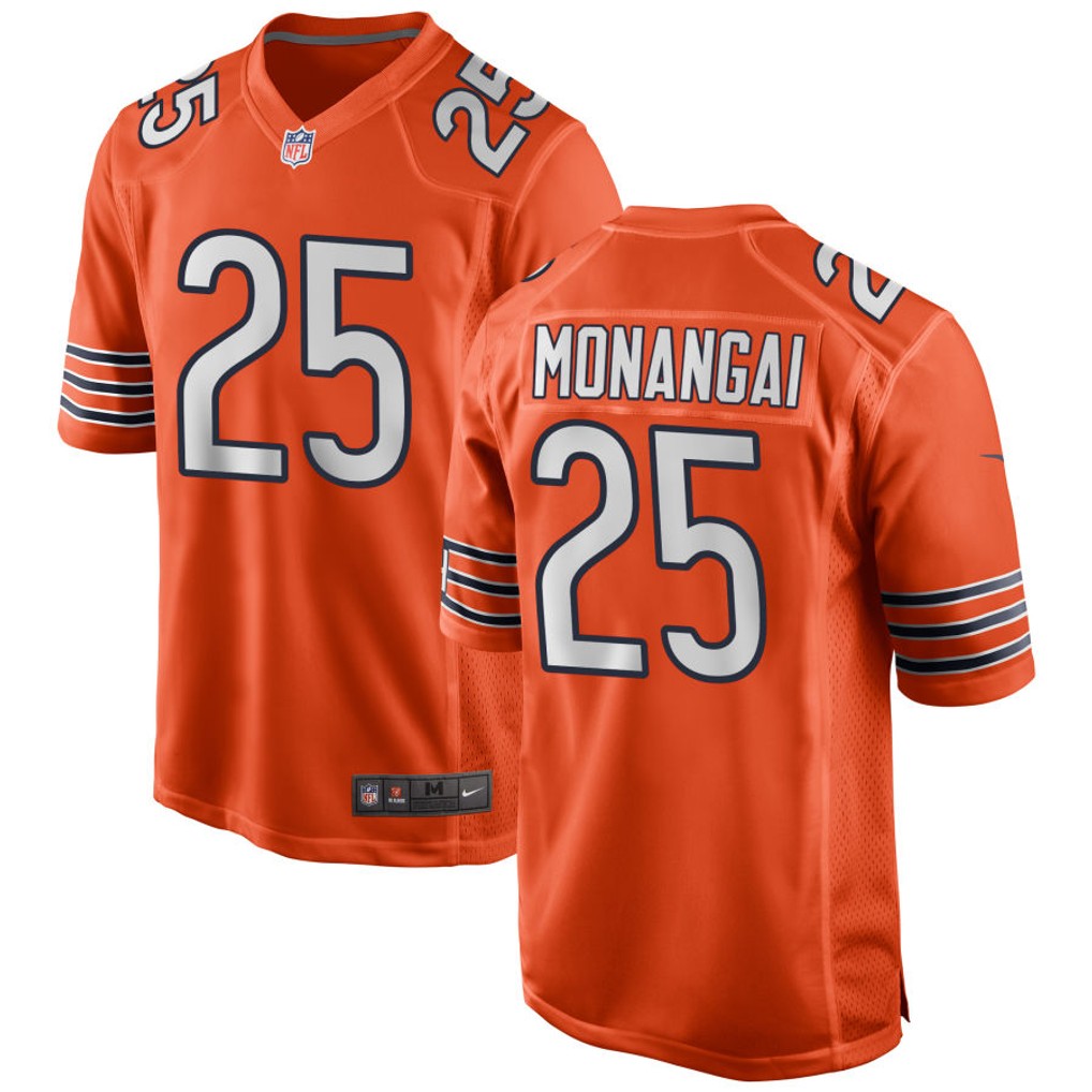 Kyle Monangai Chicago Bears Jersey - Orange football jersey product view 1