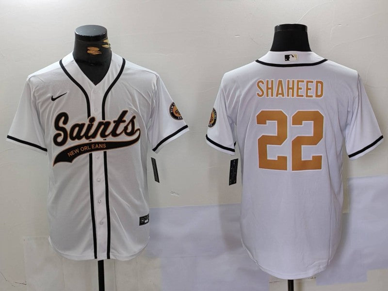 Men's New Orleans Saints Rashid Shaheed #22 White Game Jersey1 football jersey product view 1