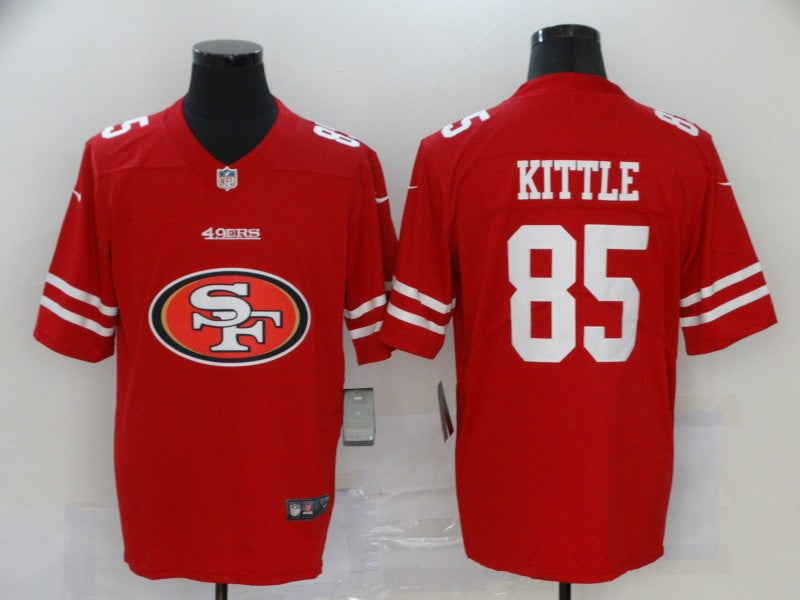 Men's San Francisco 49ers George Kittle #85 Red Player Game Jersey1 football jersey product view 1