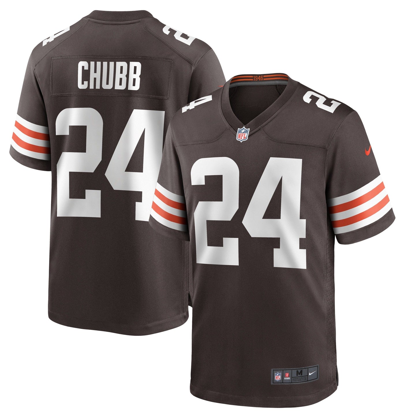 Nick Chubb Cleveland Browns Nike Game Jersey - Brown football jersey product view 1