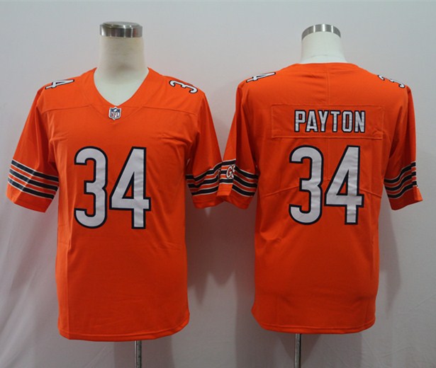 Men's Chicago Bears Walter Payton #34 Orange Player Game Jersey1 football jersey product view 1
