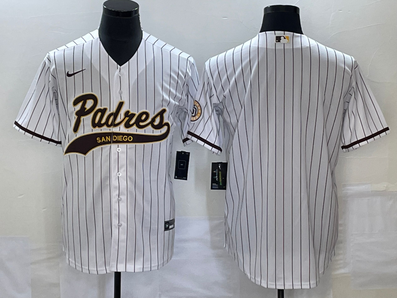 Men's San Diego Padres White Replica Blank Jersey Joint Edition baseball jersey product view 1