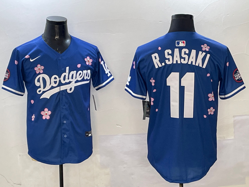 Men's Los Angeles Dodgers Roki Sasaki #11 Royal Replica Team Jersey baseball jersey product view 1