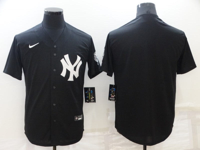 Men's New York Yankees Black Replica Blank Jersey1 baseball jersey product view 1