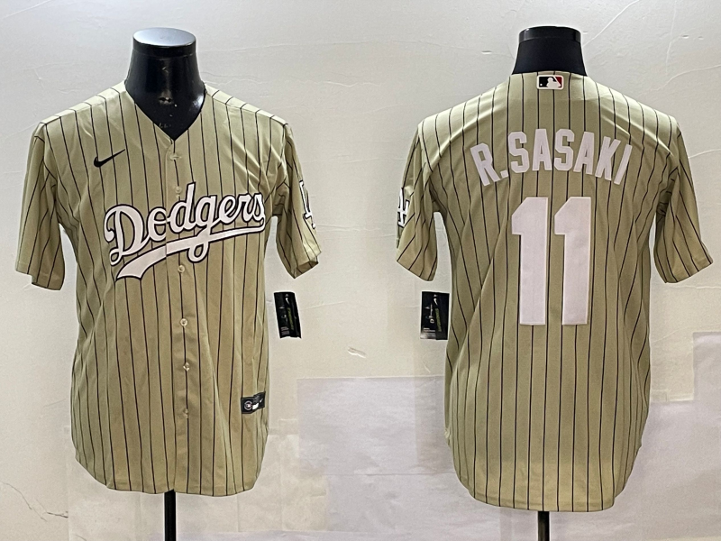 Men's Los Angeles Dodgers Roki Sasaki #11 Gold Replica Player Jersey1 baseball jersey product view 1